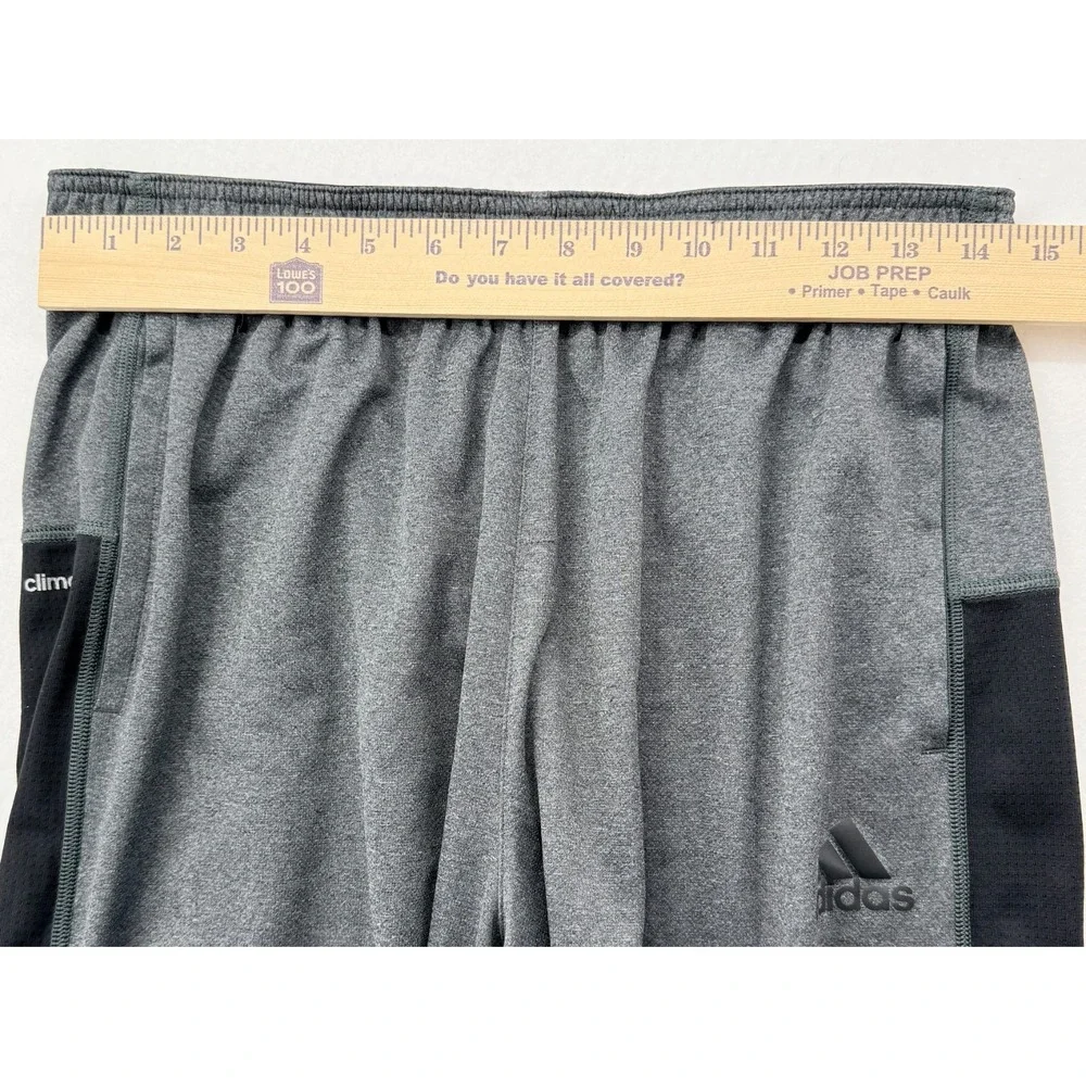 Adidas ClimaCool Athletic‎ Shorts Men's Large Gray Black Drawstring Gym Training